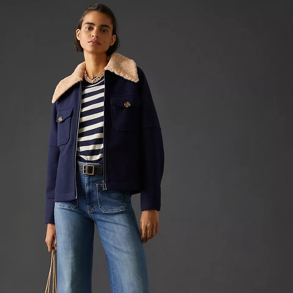 Anthropologie Avec Les Filles Raglan Trucker Jacket size Small